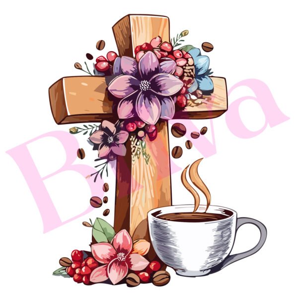 Faith Cross & Coffee PNG - Image 2