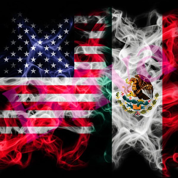 American Flag Mexican Flag smoke effect