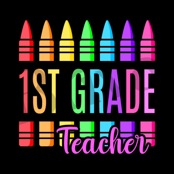 Colorful Crayon Personalized Grade Level for Teachers Design