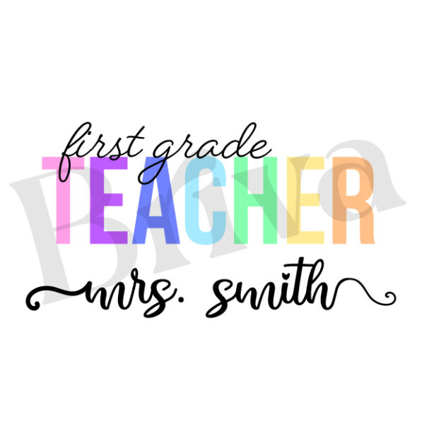 Colorful Personalized Grade Level Teacher