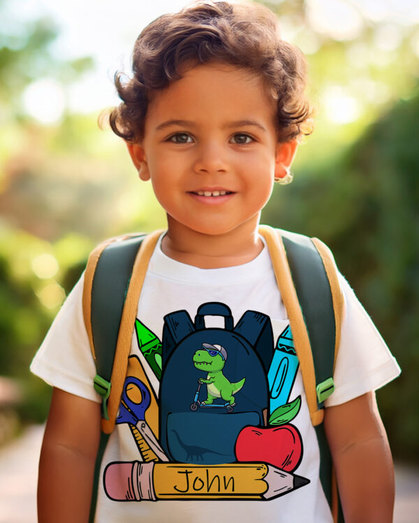 Back to School Dinosaur Shirt Design