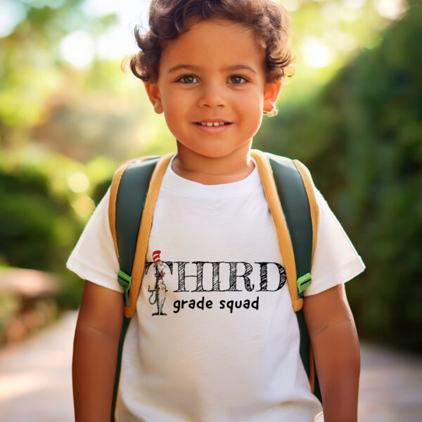 3rd Grade Squad Cat Hat Tshirt Design
