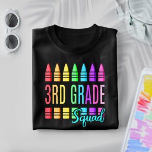 Colorful Crayon 3rd Grade Squad Design Mockup