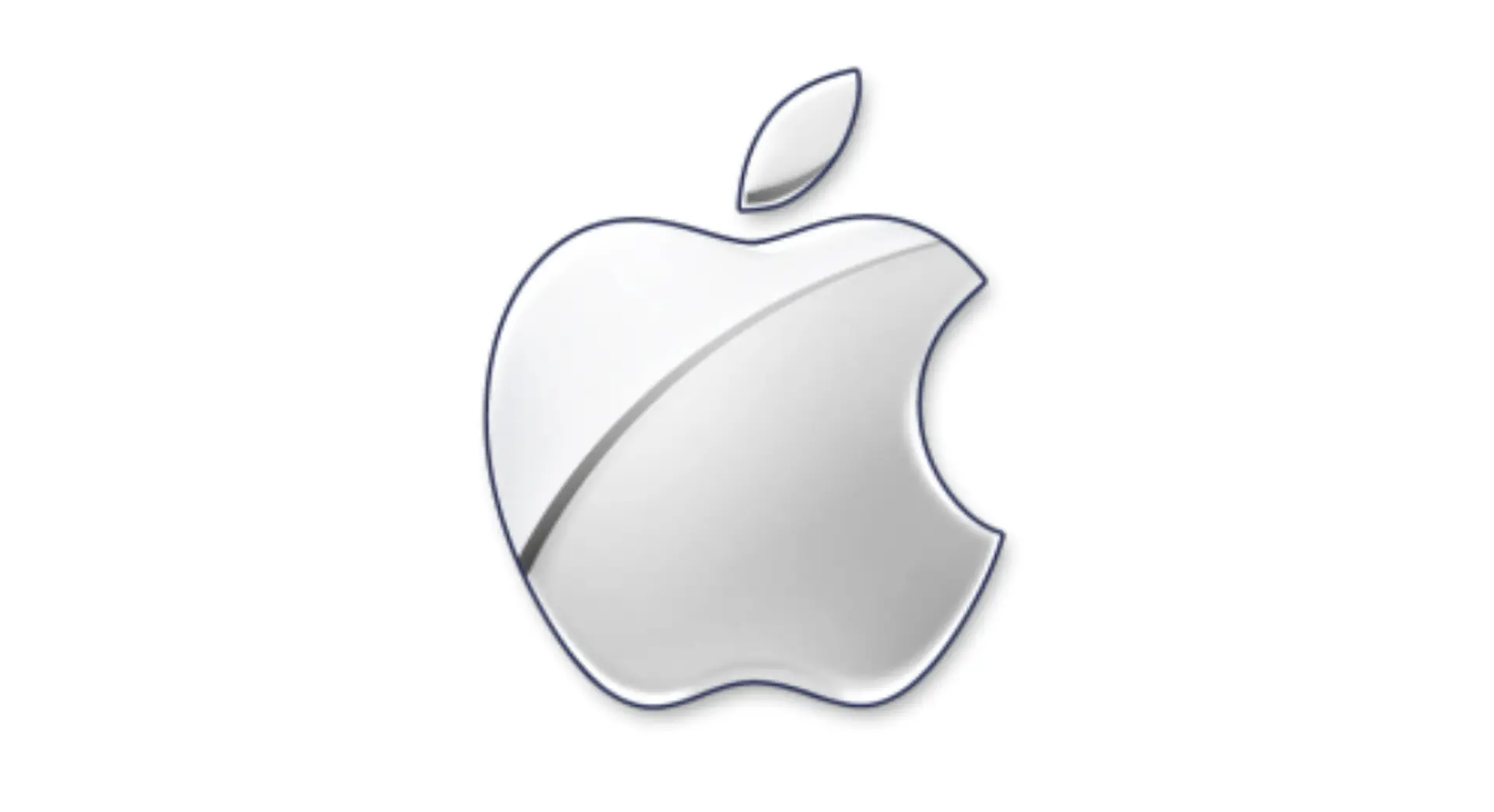 apple metal liquid logo white background